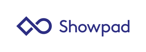 Showpad logo with dark blue geometric icon and text