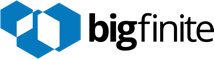 Bigfinite Customer Reference Logo. The image features the Bigfinite logo, which consists of a blue geometric icon and the company name 'Bigfinite' in black text.
