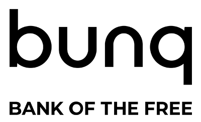The bunq company logo in black on a transparent background.