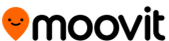Moovit logo featuring an orange location pin with a smiling face next to the word 'Moovit' in black text.