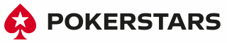 "PokerStars logo with a red spade containing a white star next to the text 'POKERSTARS' in bold black letters."