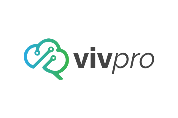 Vivpro company logo with a gradient blue and green icon and stylized black text.