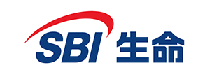 Logo of SBI Life Insurance, featuring the text 'SBI' in blue with a red swoosh and Japanese characters next to it.