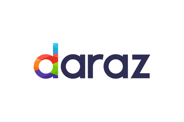 The logo of Daraz, featuring a colorful geometric 'D' icon and the company name in a dark blue font.