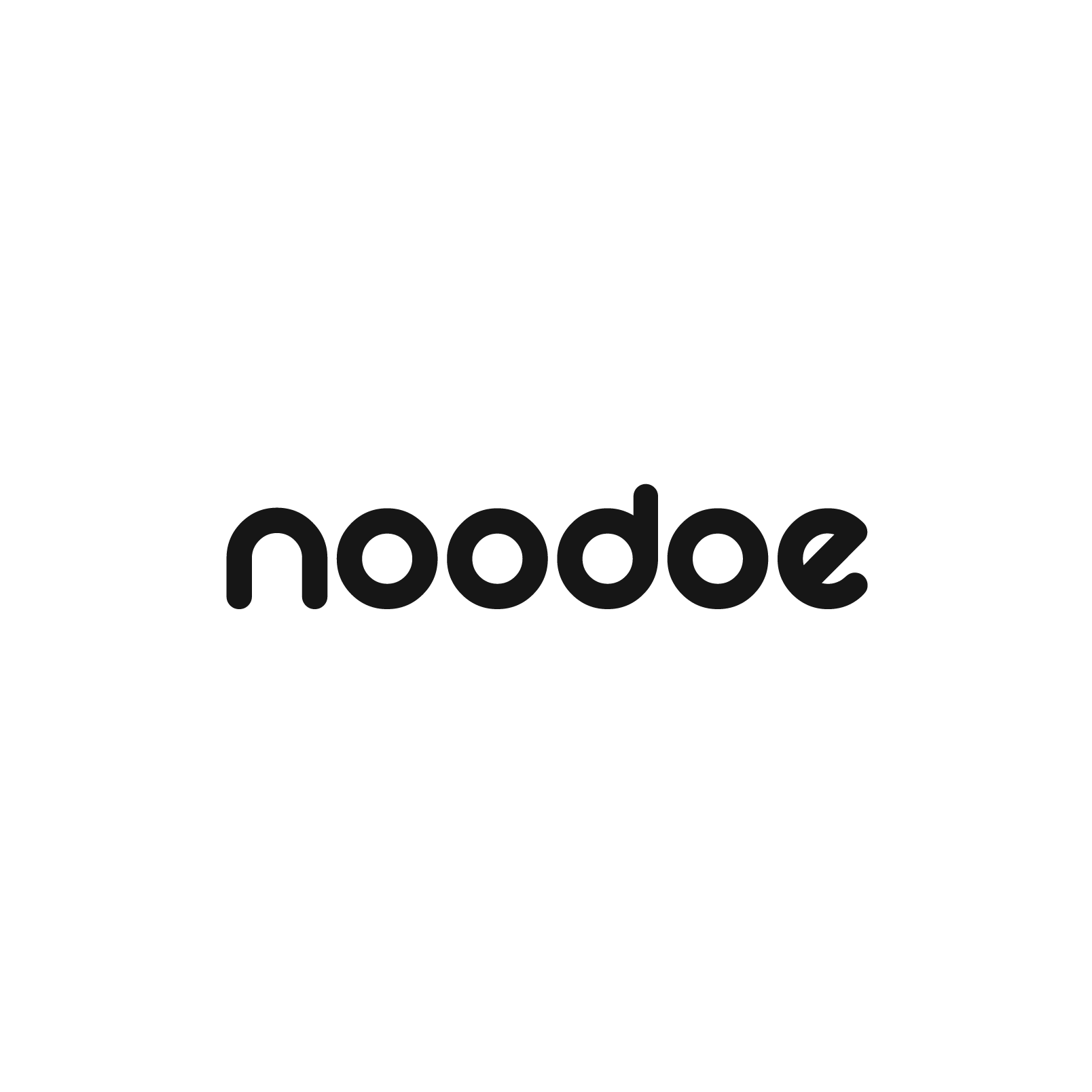 Black text logo reading "noodoe" in a rounded font on a transparent background.