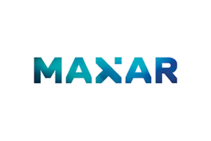 The blue Maxar logo on a white background.