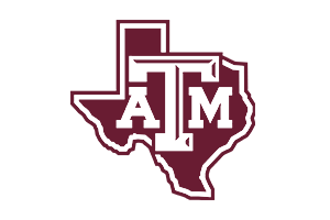 The maroon and white Texas A&M University logo, showing the outline of the state of Texas with the letters 'A' and 'M' overlaid.