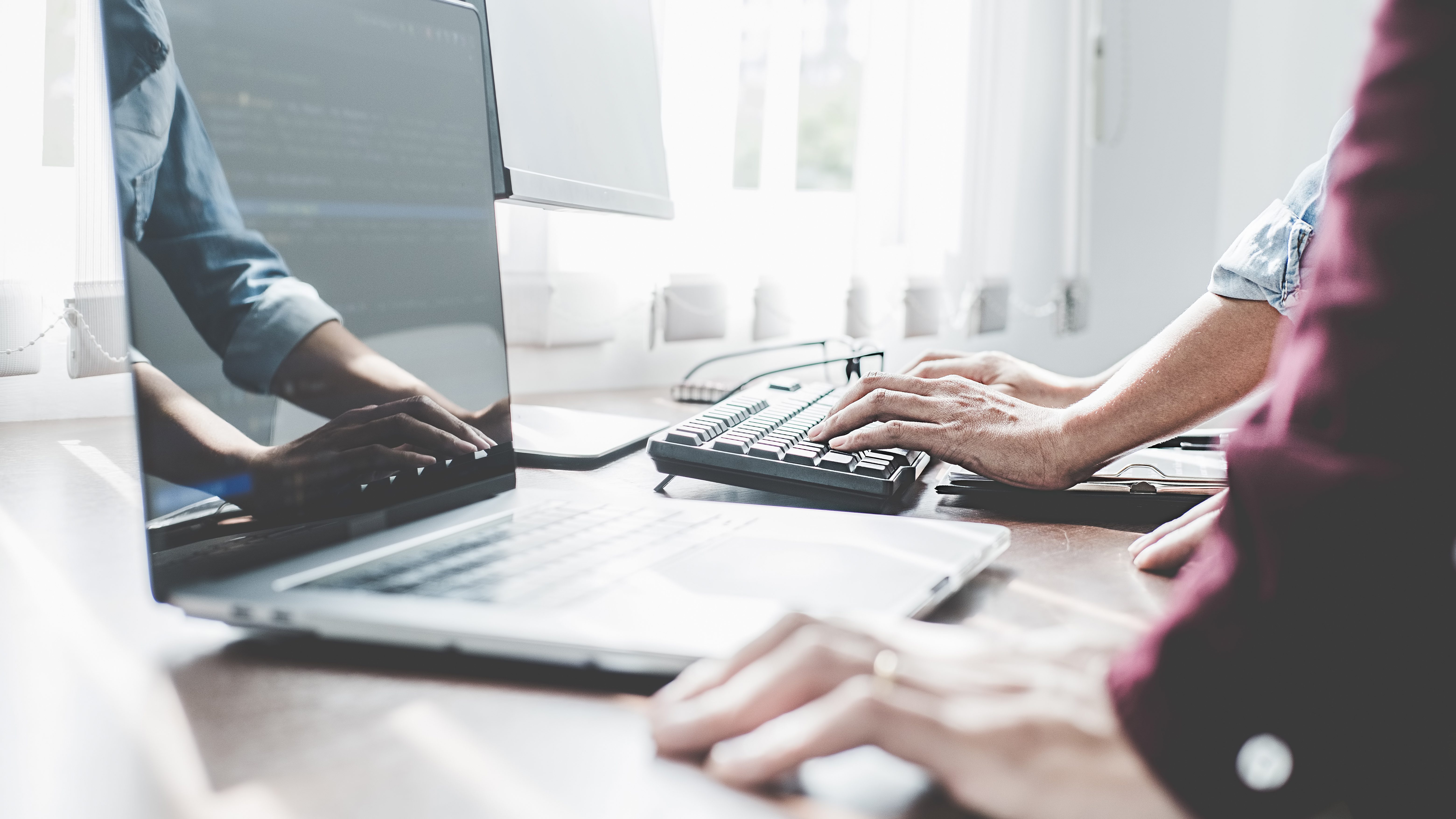 Programmer working in a software development and coding technologies. Website design. Technology concept.