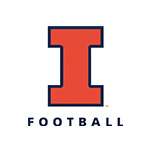 Orange block "I" logo with the word "Football" below it, representing Illinois football.