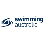 Logo of Swimming Australia featuring a blue swirl design and text.