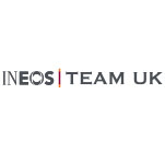 "INEOS TEAM UK logo with stylized text and a vertical red-orange line."