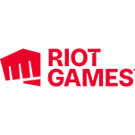 Riot Games logo with a red fist icon and bold red text.