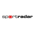 "Sportradar logo with black text and a red 'o'."