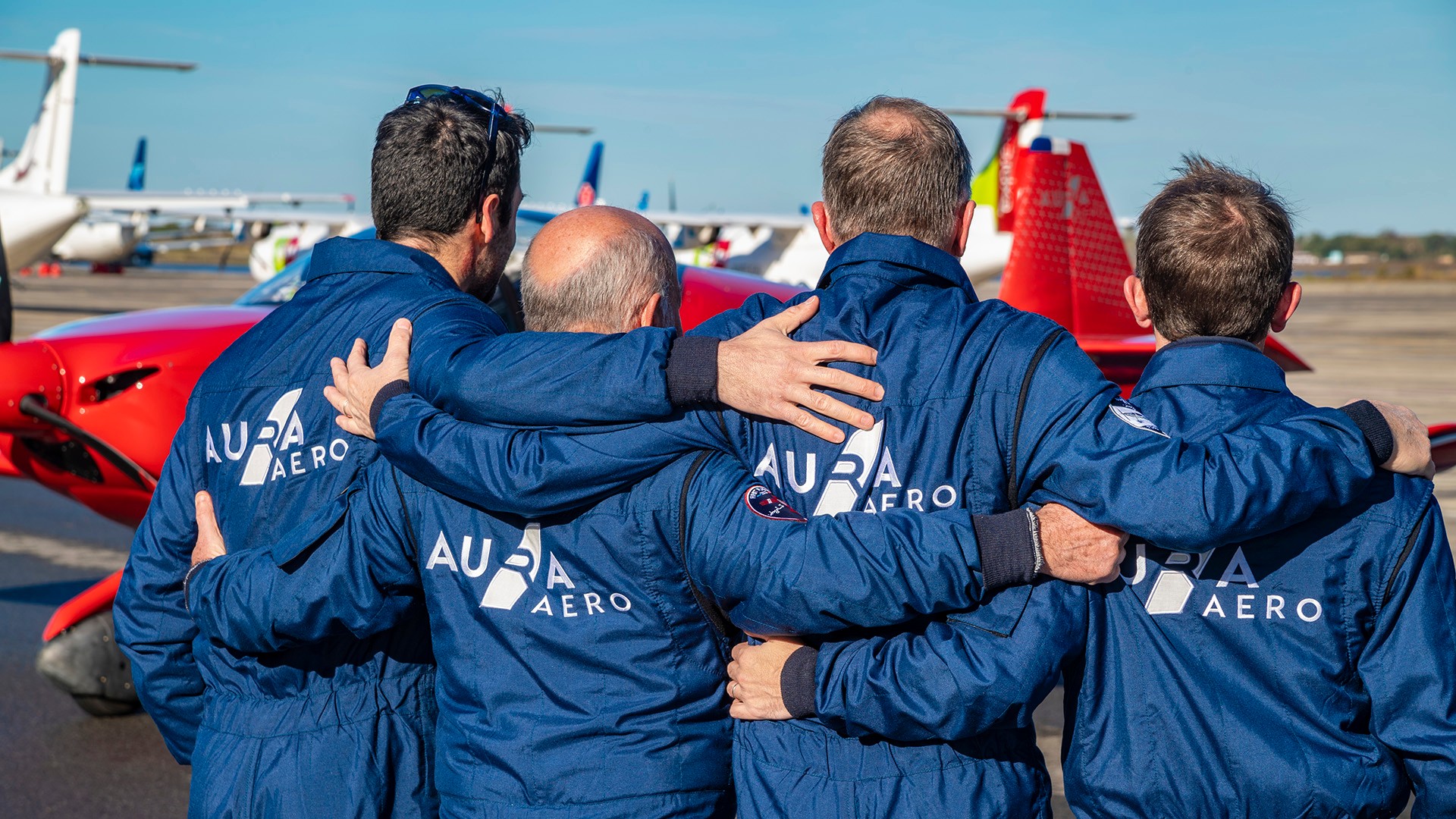 Aura Aero team by aircraft