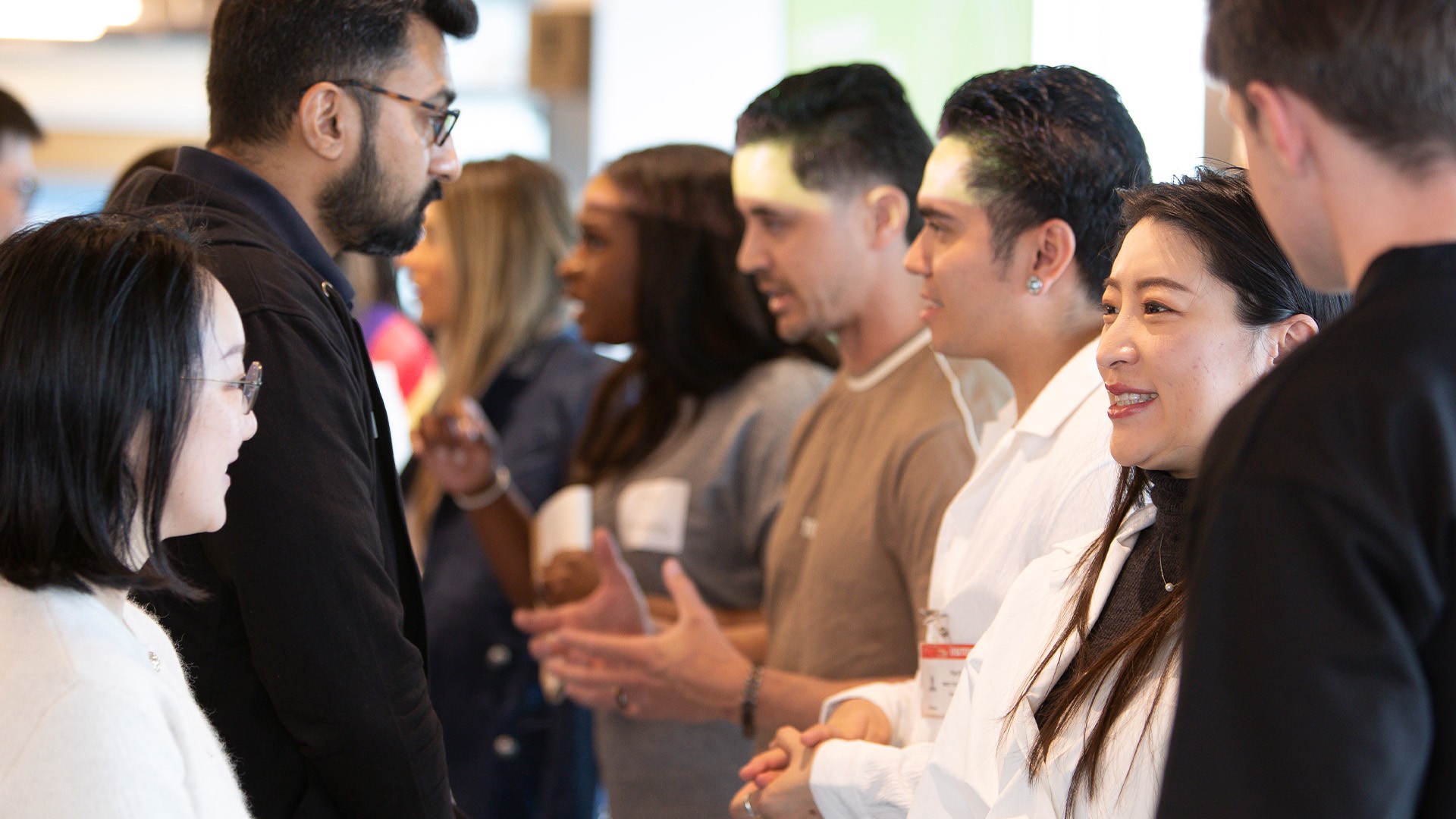 Founders networking and talking with one another at AWS Impact Bootcamp Tokyo