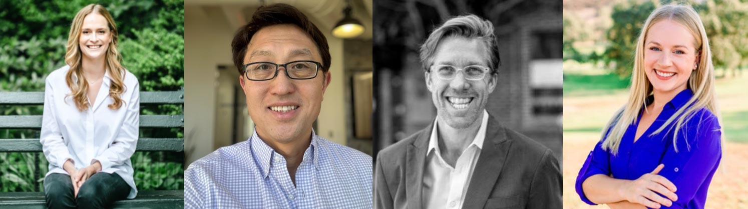 Portrait collage of the four AWS University Startup Competition judges