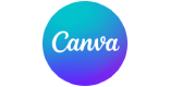 The Canva logo shown as a white script text on a blue and purple gradient circle background.