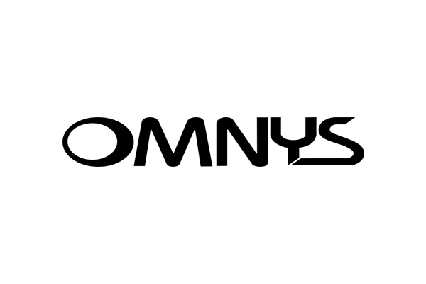 Black and white logo of OMNYS with stylized text on a white background.