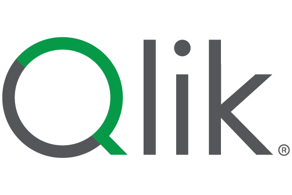 The logo of Qlik, featuring the word 'Qlik' with a stylized green and gray letter 'Q' followed by gray 'lik' lettering.