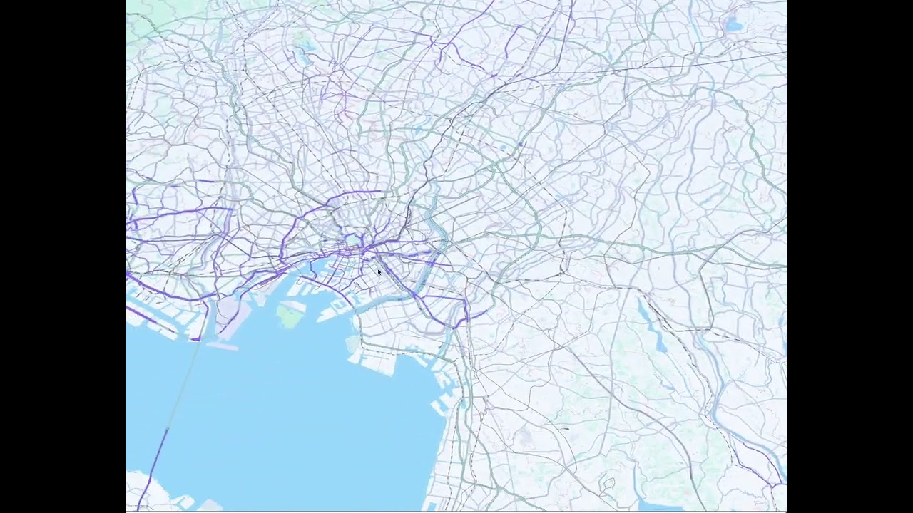 A detailed map showing the railway network in the Tokyo metropolitan area, depicting train lines and stations with various routes highlighted over a city street map background.