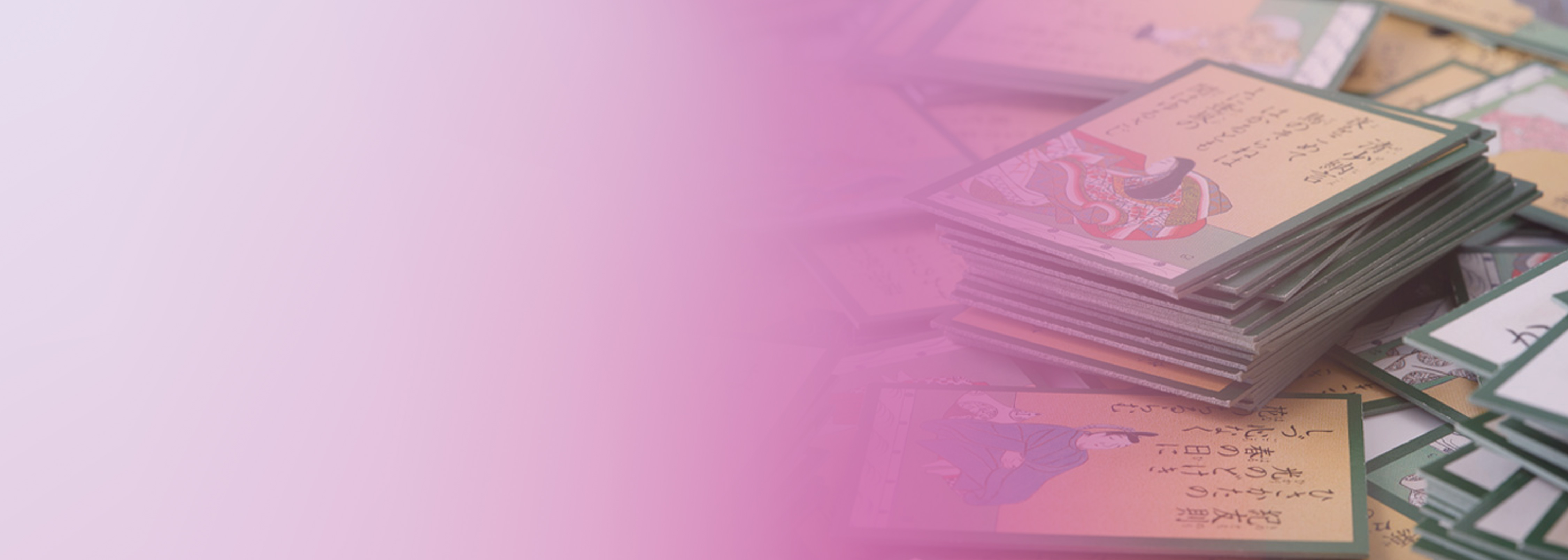 A stack of traditional Japanese Renga (linked-verse) poetry cards on the right with a soft pink gradient background, symbolizing the intersection of generative AI and Japanese poetic culture.