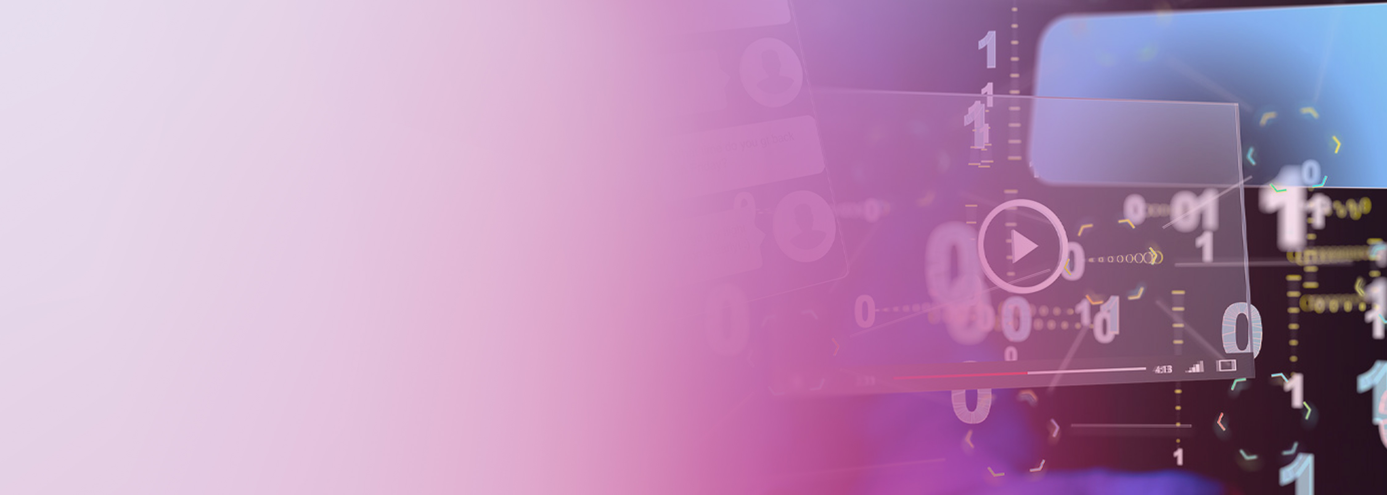 Abstract image with digital overlays and code-like elements, used as a banner for content related to deploying a main Spring Boot application with AWS AppRunner and AWS CDK.