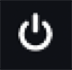 A white power button symbol icon displayed on a black background.
