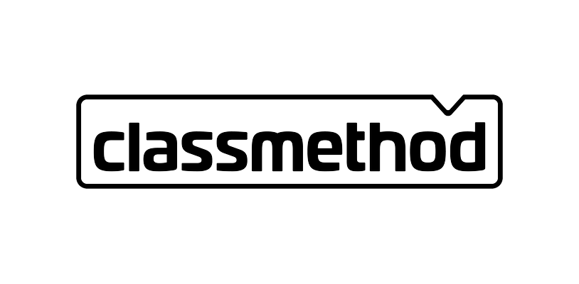 Black outlined 'classmethod' logo in a rectangular speech bubble shape on a transparent background.