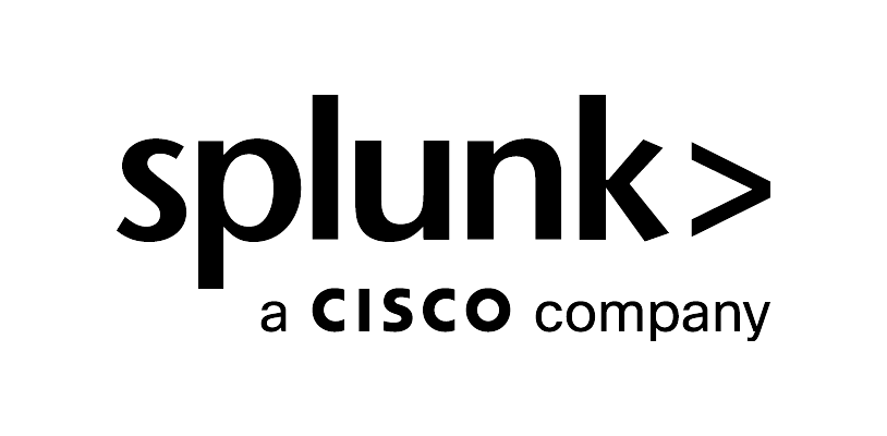 Black Splunk logo with distinctive forward slash design, transparent background.
