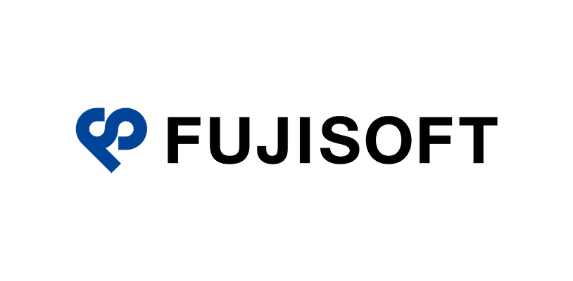 Fujisoft company logo in blue and black colors, displayed for the Japan AWS Summit 2025 event.