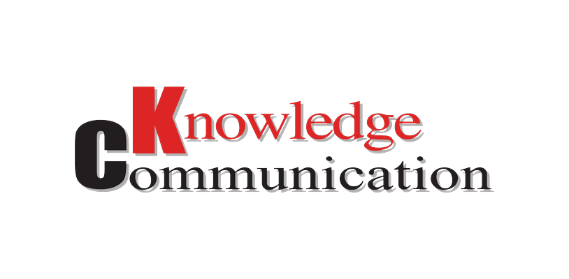 Logo featuring the text 'Knowledge Communication' with a large red 'K' and a large black 'C', visually emphasizing communication and knowledge sharing.