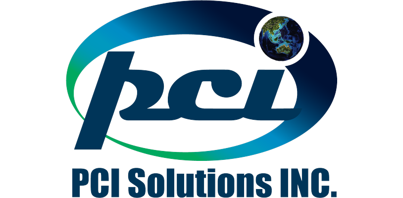 Logo of PCI Solutions INC. featuring the text 'pci' within an oval shape and a small image of Earth on the upper right, with 'PCI Solutions INC.' written below.