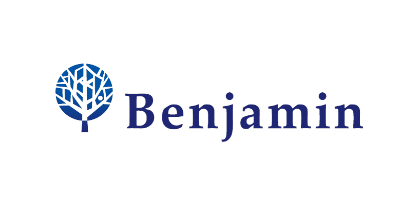 Logo image featuring a blue stylized tree graphic and the text 'Benjamin' in dark blue.