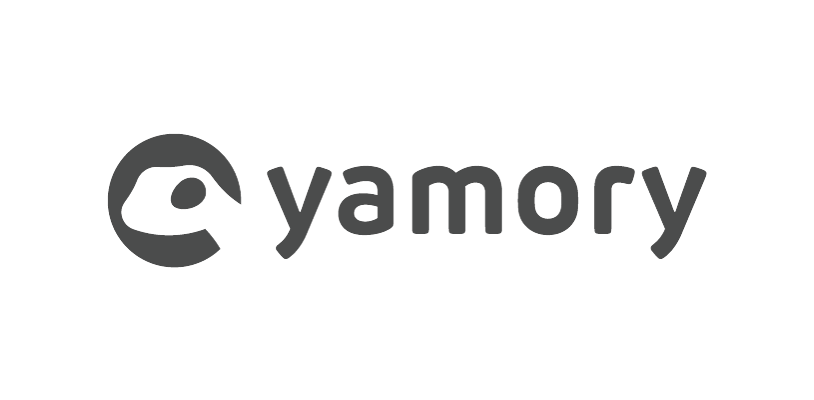 The yamory logo in black and white with stylized text and a circular icon on the left.