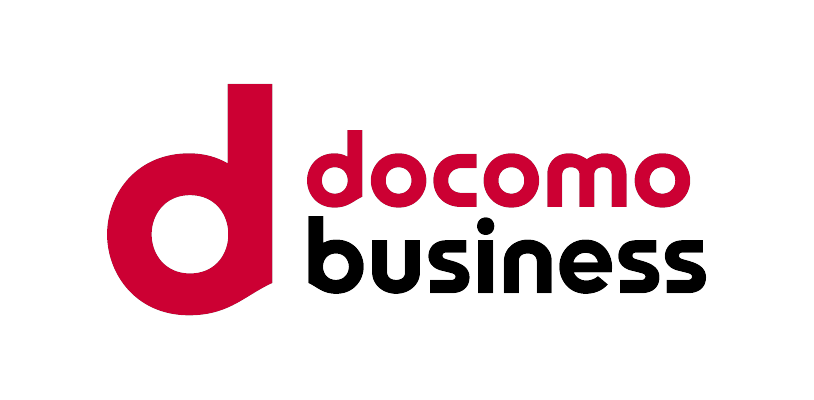 The logo for docomo (NTT Communications), featuring a lowercase 'd' and the word 'docomo' in red on a black background.