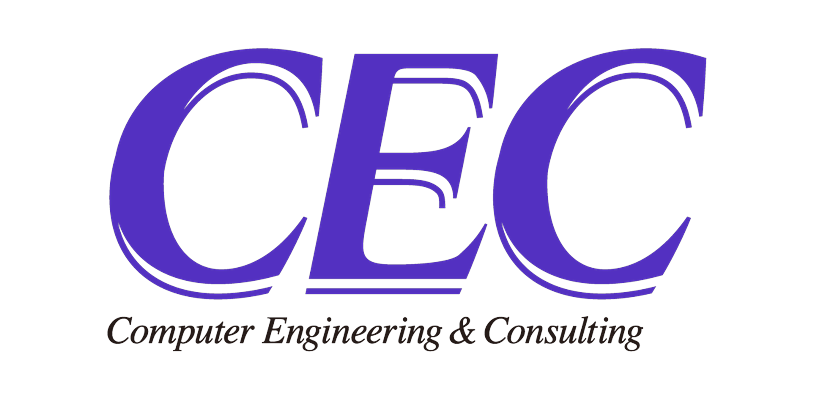 CEC Computer Engineering & Consulting logo in purple text on a transparent background.