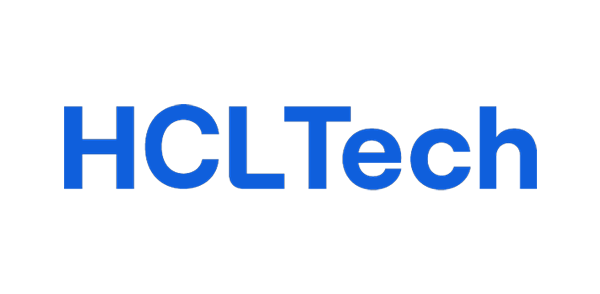 The logo of HCLTech displayed in blue text on a transparent background.