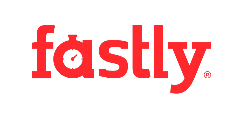 Fastly logo in red text with a clock icon in the letter 'a'.