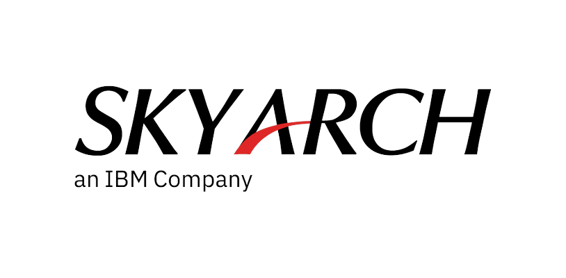 Skyarch Networks logo with a black wordmark and a red curved element above the 'a' in 'arch', displayed on a white background.