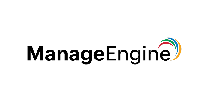 ManageEngine logo with colored arc on a white background
