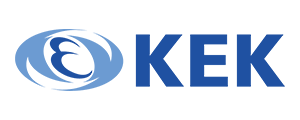 Logo of KEK, the Tsukuba Institution for High Energy Accelerator Research Organization, with stylized blue lettering and symbol.
