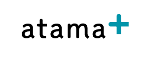 Logo of atama plus, displaying the text 'atama' in black with a blue plus symbol next to it on a white background.