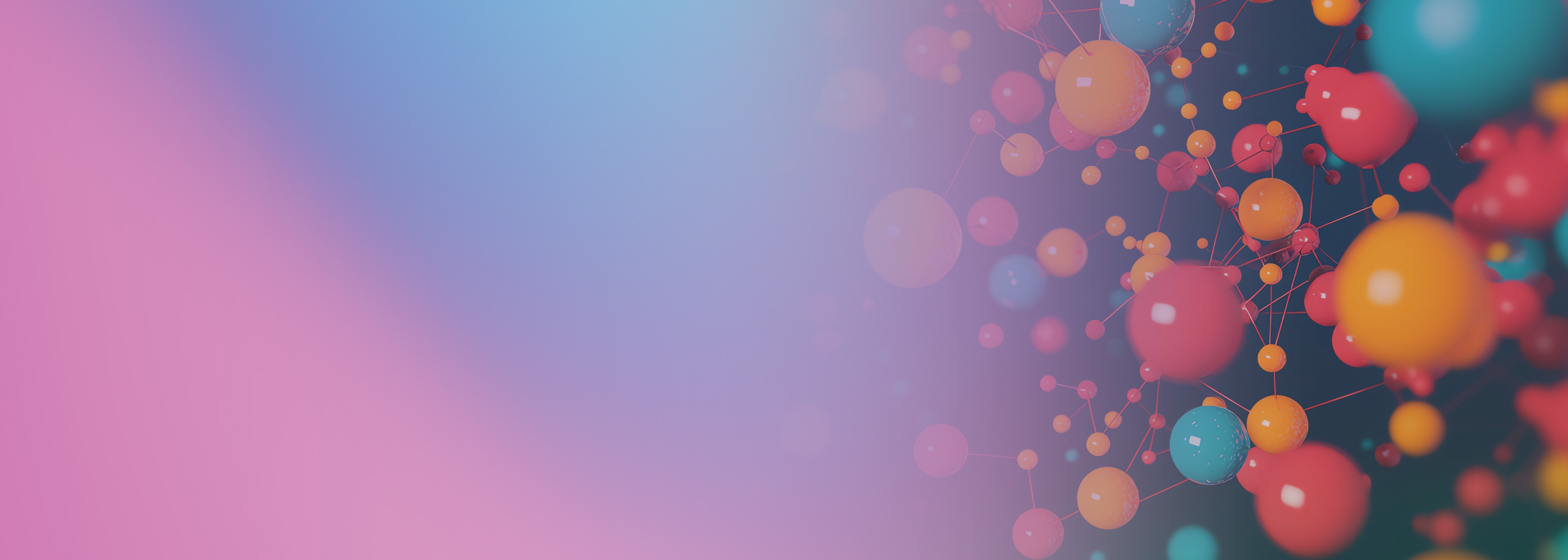 Abstract visualization of interconnected colorful spheres representing nodes and connections, symbolizing a main way to implement GraphRAG or graph-based artificial intelligence and machine learning systems.