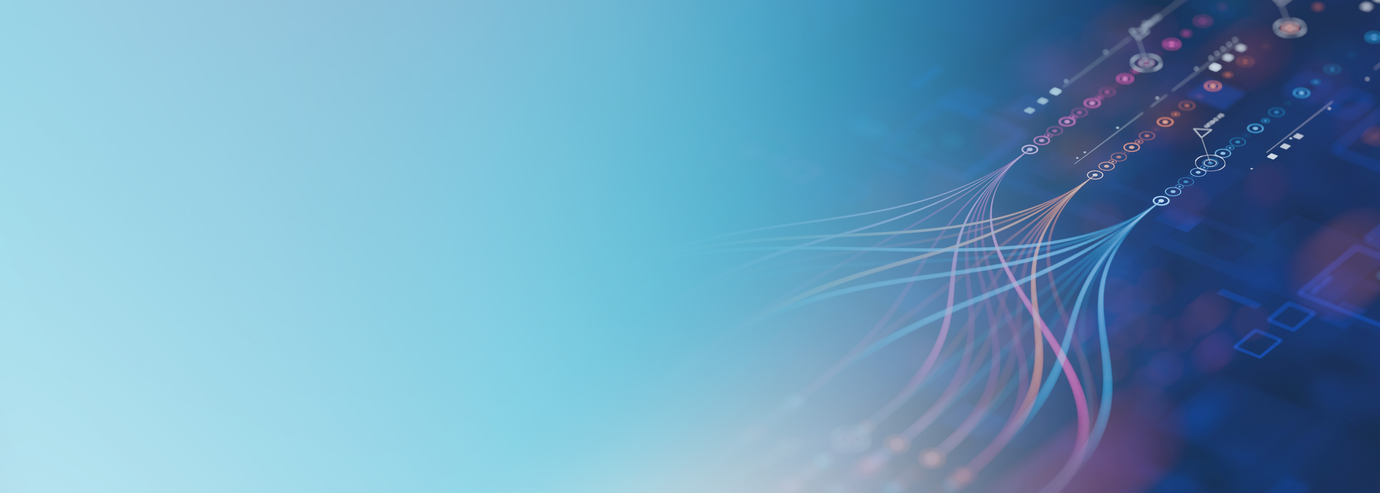 Abstract image representing data flow and analytics, featuring network lines and nodes on a blue gradient background, symbolizing OpenTelemetry Collector and observability in cloud environments.