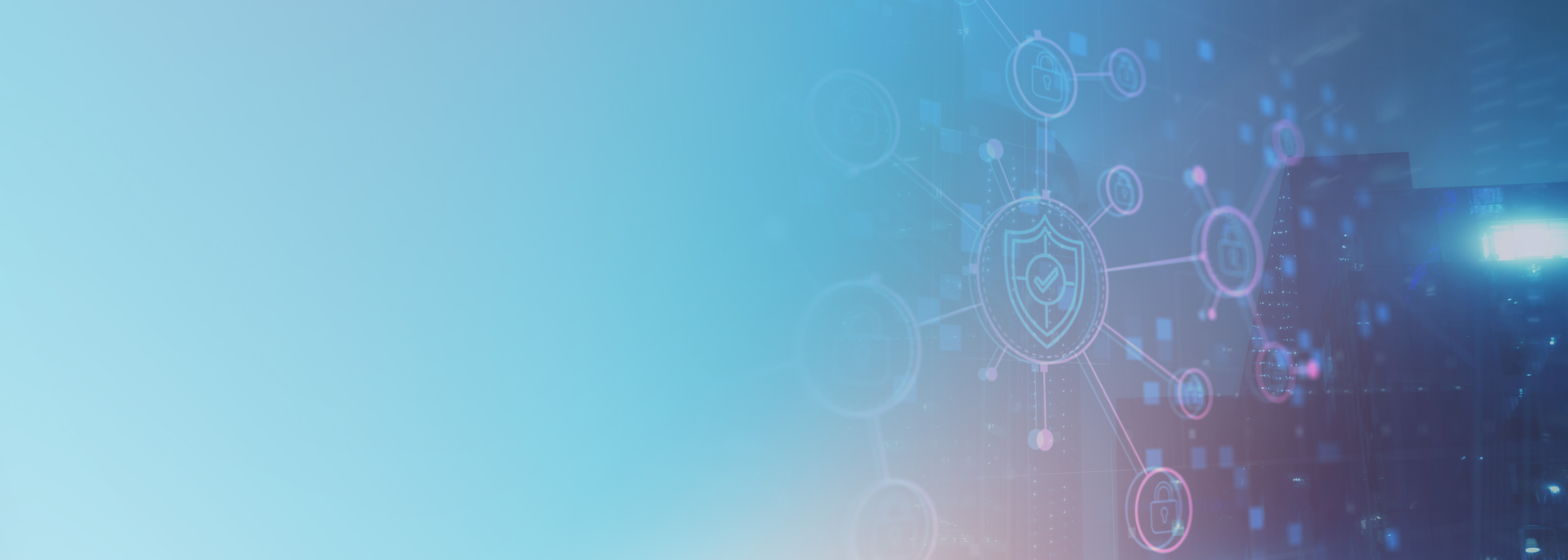 Abstract digital illustration featuring a shield icon with interconnected lock symbols, representing automated security response in a cloud environment, themed for AWS security and compliance.