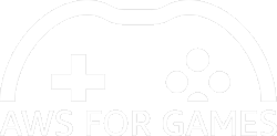 AWS for Games logo featuring a white game controller icon and the text 'AWS FOR GAMES'.