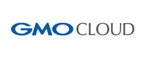 GMO CLOUD company logo used in an AWS case study, blue and gray text on white background.