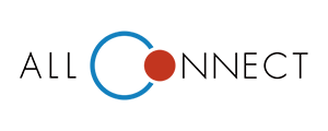AllConnect company logo featuring stylized text with a blue and red design element.