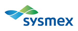 Sysmex company logo with blue and green elements