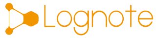 Lognote logo in orange with a transparent background